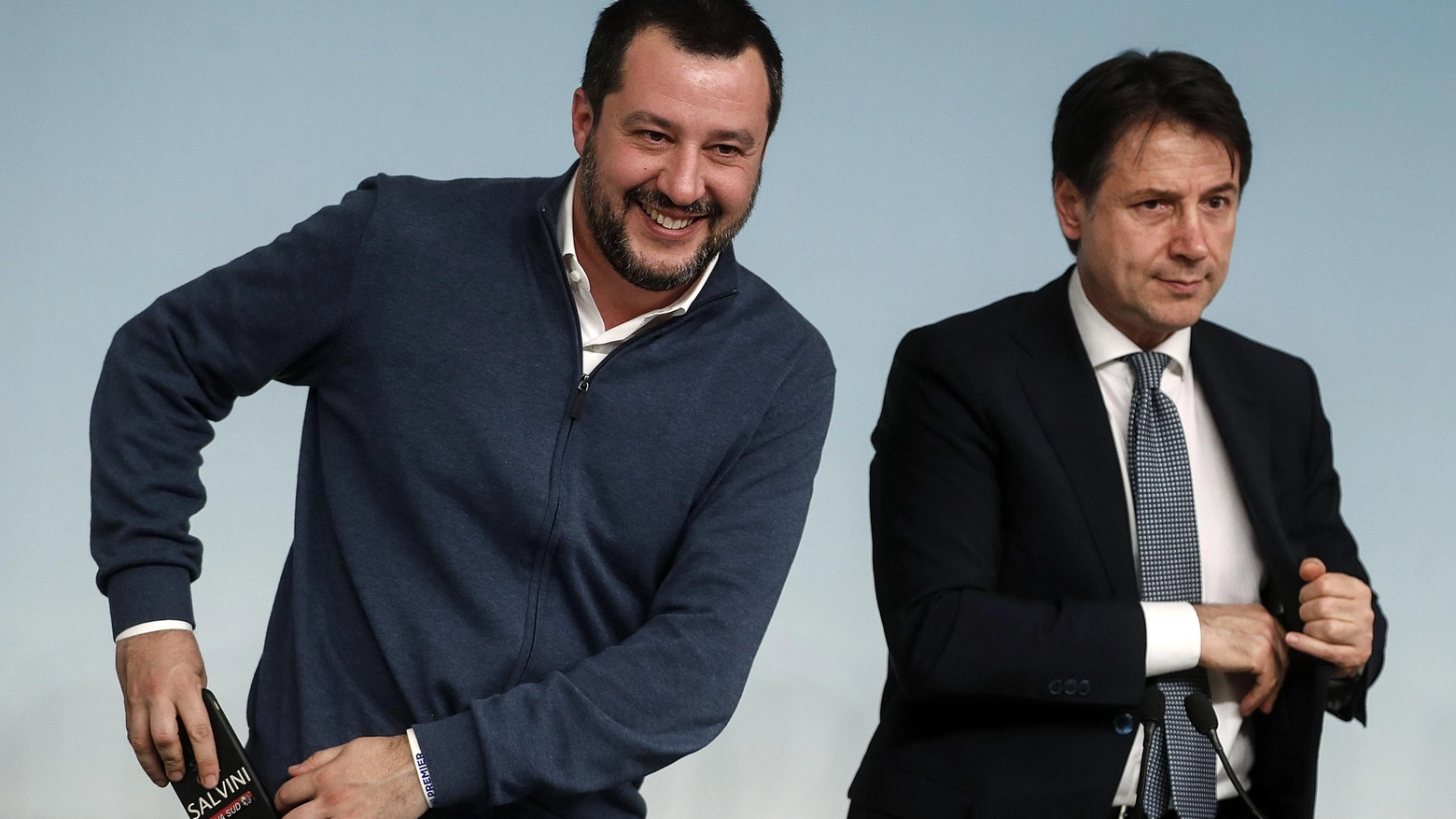 Matteo Salvini e Giuseppe Conte (Ansa)