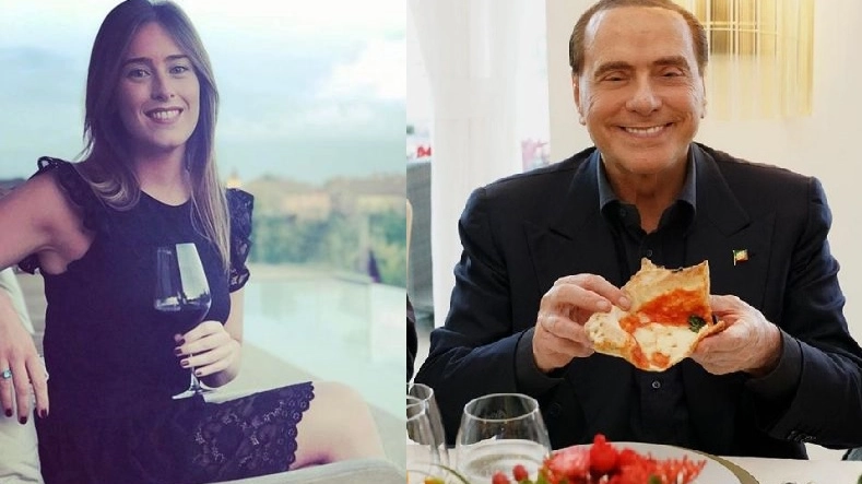 Maria Elena Boschi e Silvio Berlusconi in due foto tratte da Instagram 