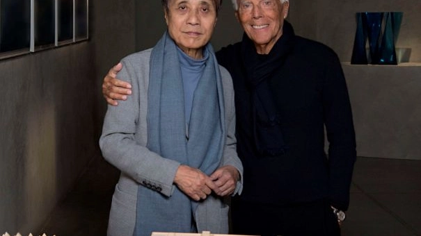 Giorgio Armani con l'architetto giapponese Tadao Ando