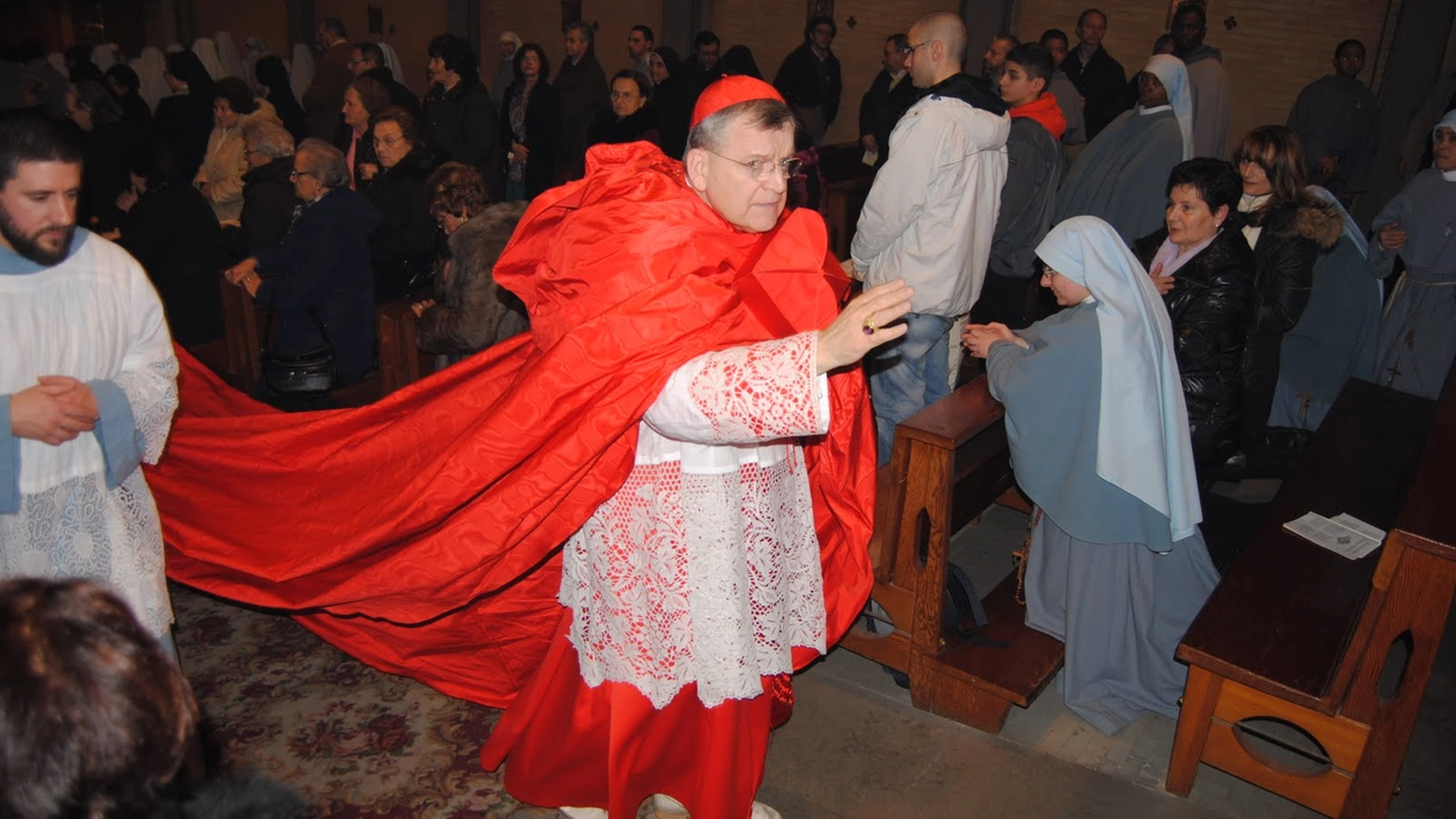 Il cardinale Raymond Burke, 75 anni, capofila dell'ala tradizionalista nel Sacro collegio