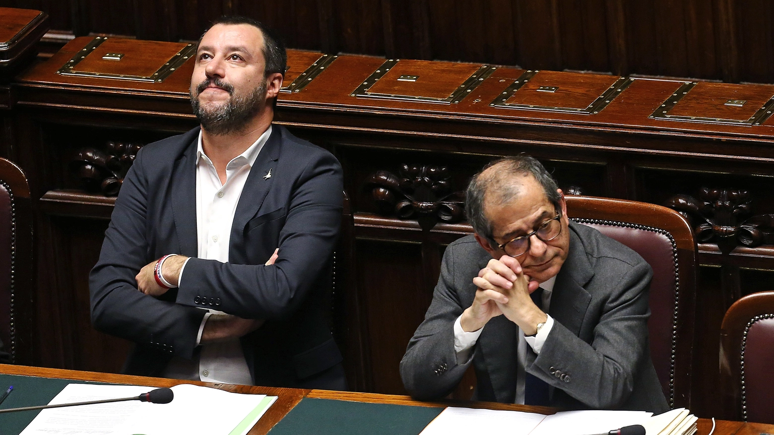 Matteo Salvini e Giovanni Tria (ImagoEconomica)