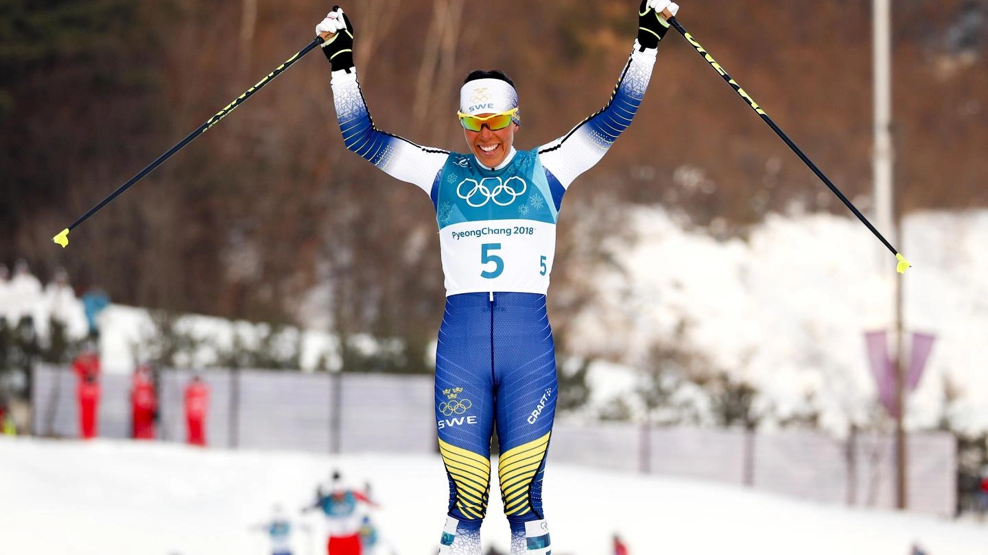 Charlotte Kalla, primo oro a Pyeongchang (Ansa)