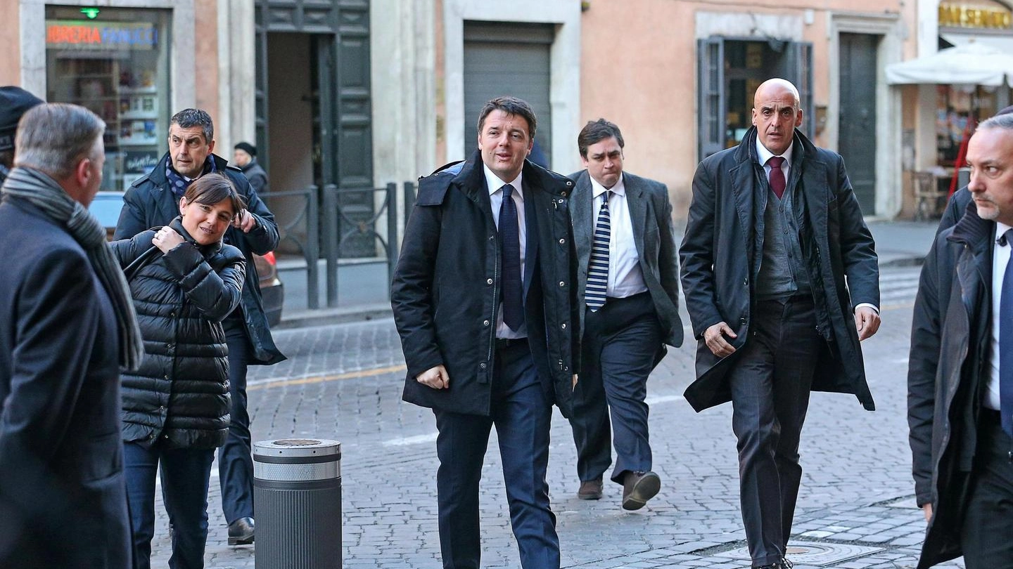 Renzi arriva a Palazzo Madama (Ansa)