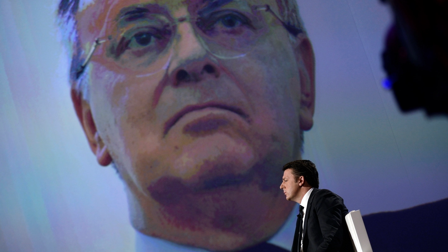 Matteo Renzi e sullo sfondo Piercamillo Davigo (ImagoE)