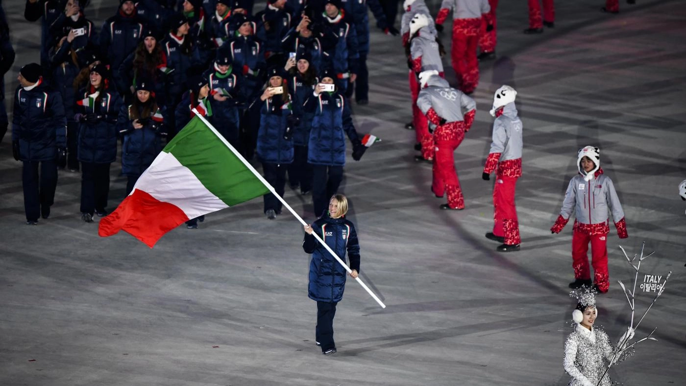 Atleti italiani alla cerimonia di apertura