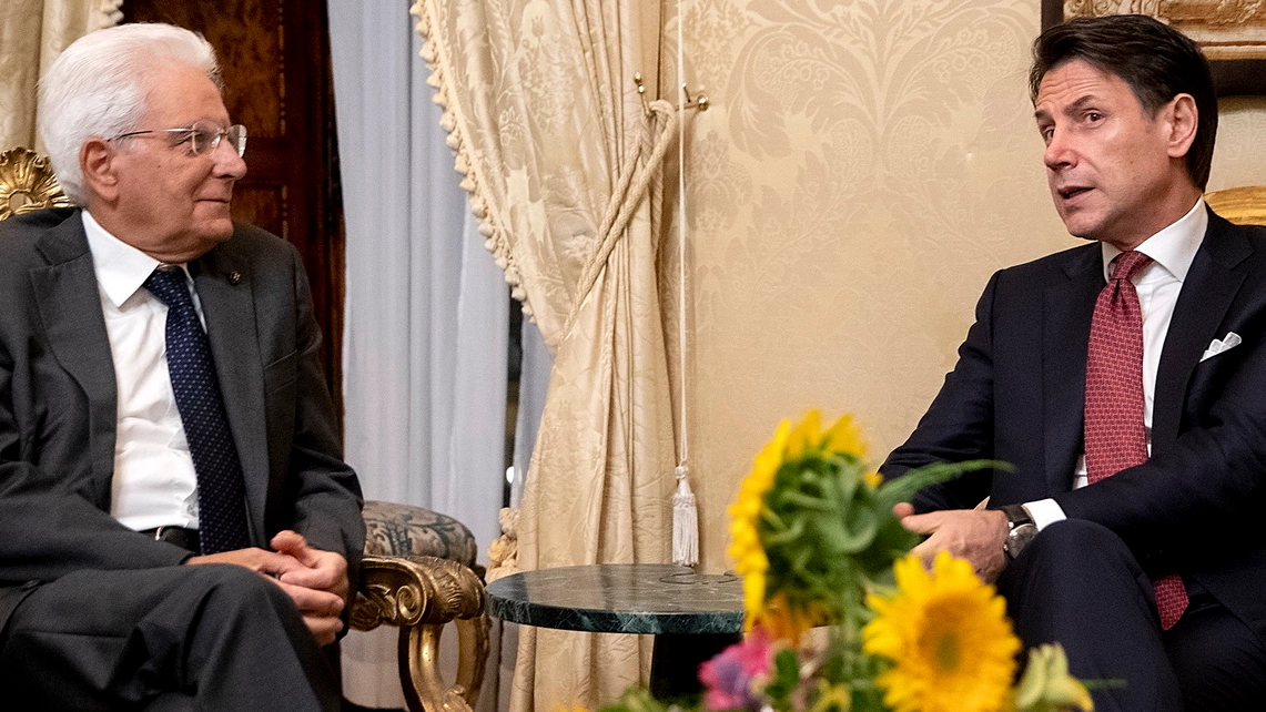  Il Presidente Sergio Mattarella  con il premier Giuseppe Conte (ImagoE)