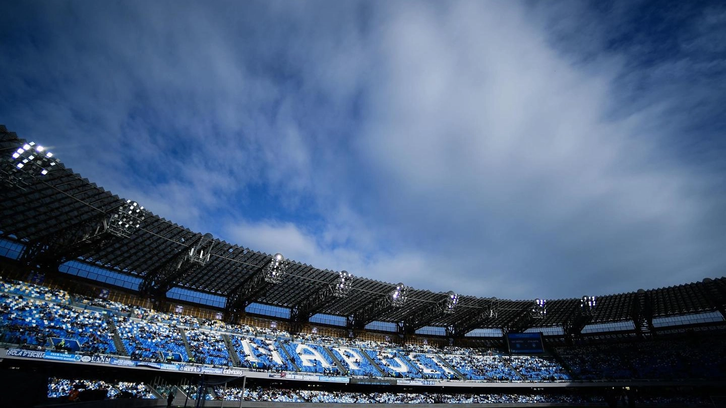 Lo stadio Maradona a Napoli, in campo Napoli e Atalanta 