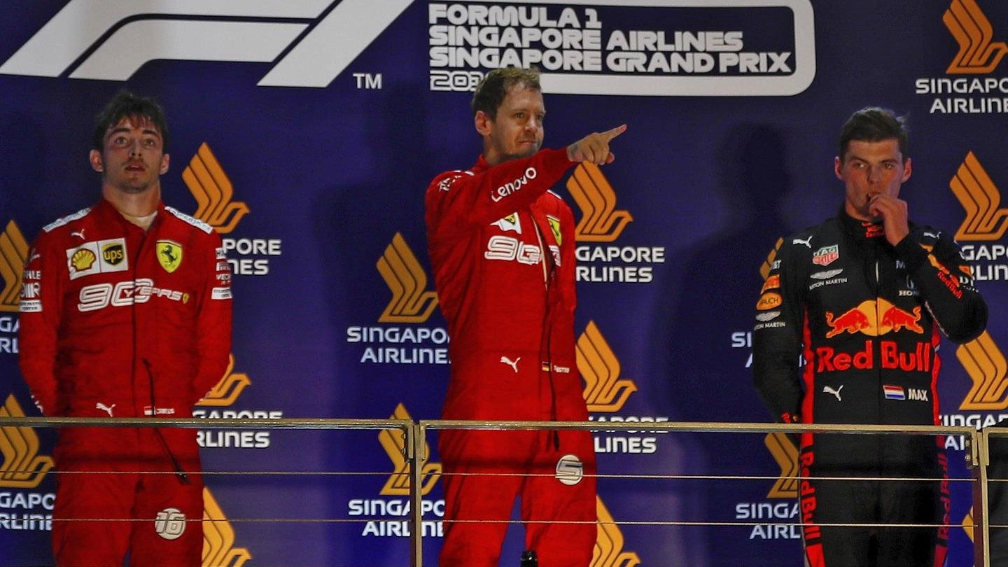 Vettel vince il Gp di Singapore 2019 (Ansa)