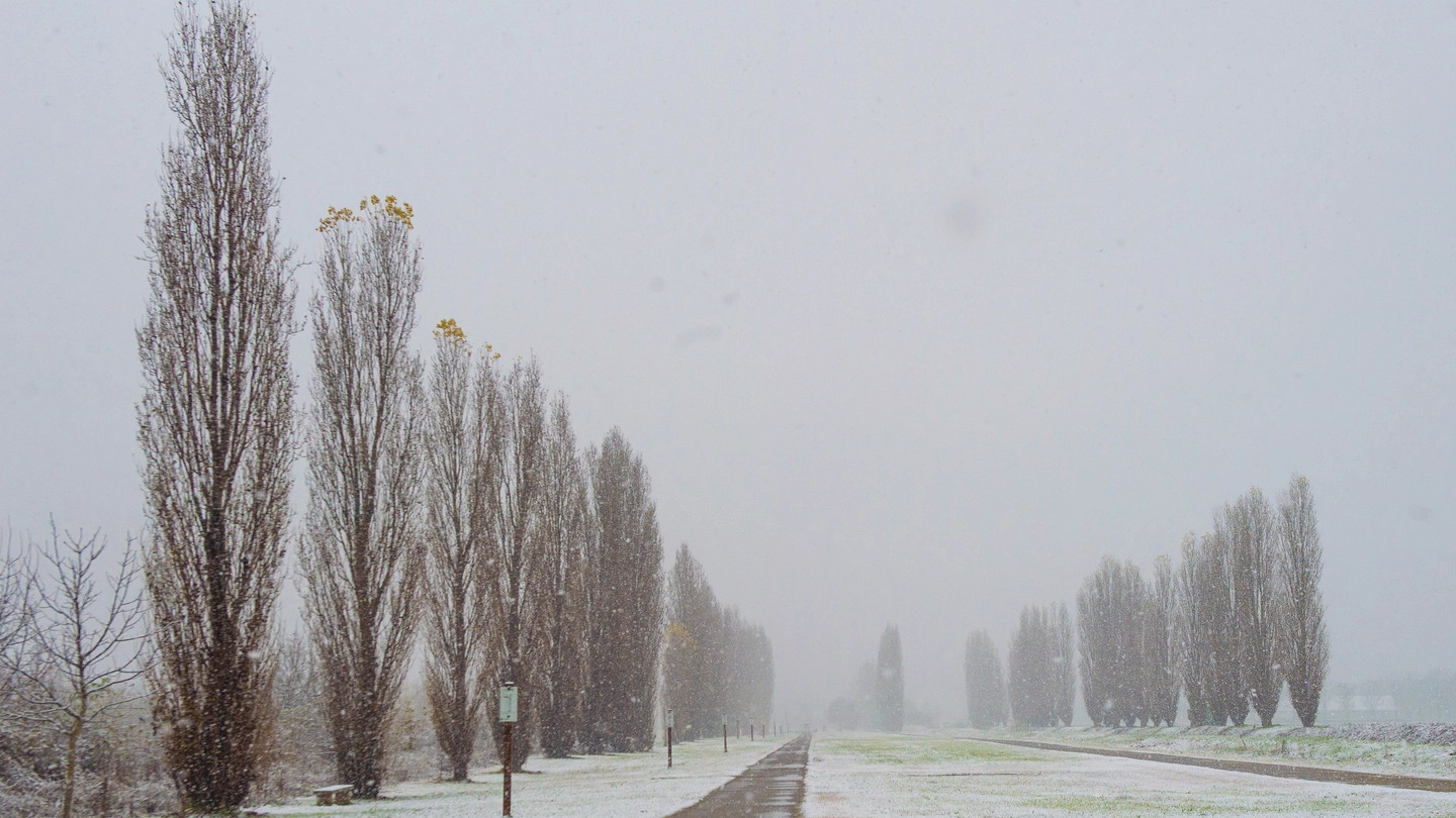 La neve a Milano il 2 dicembre (foto Ansa)