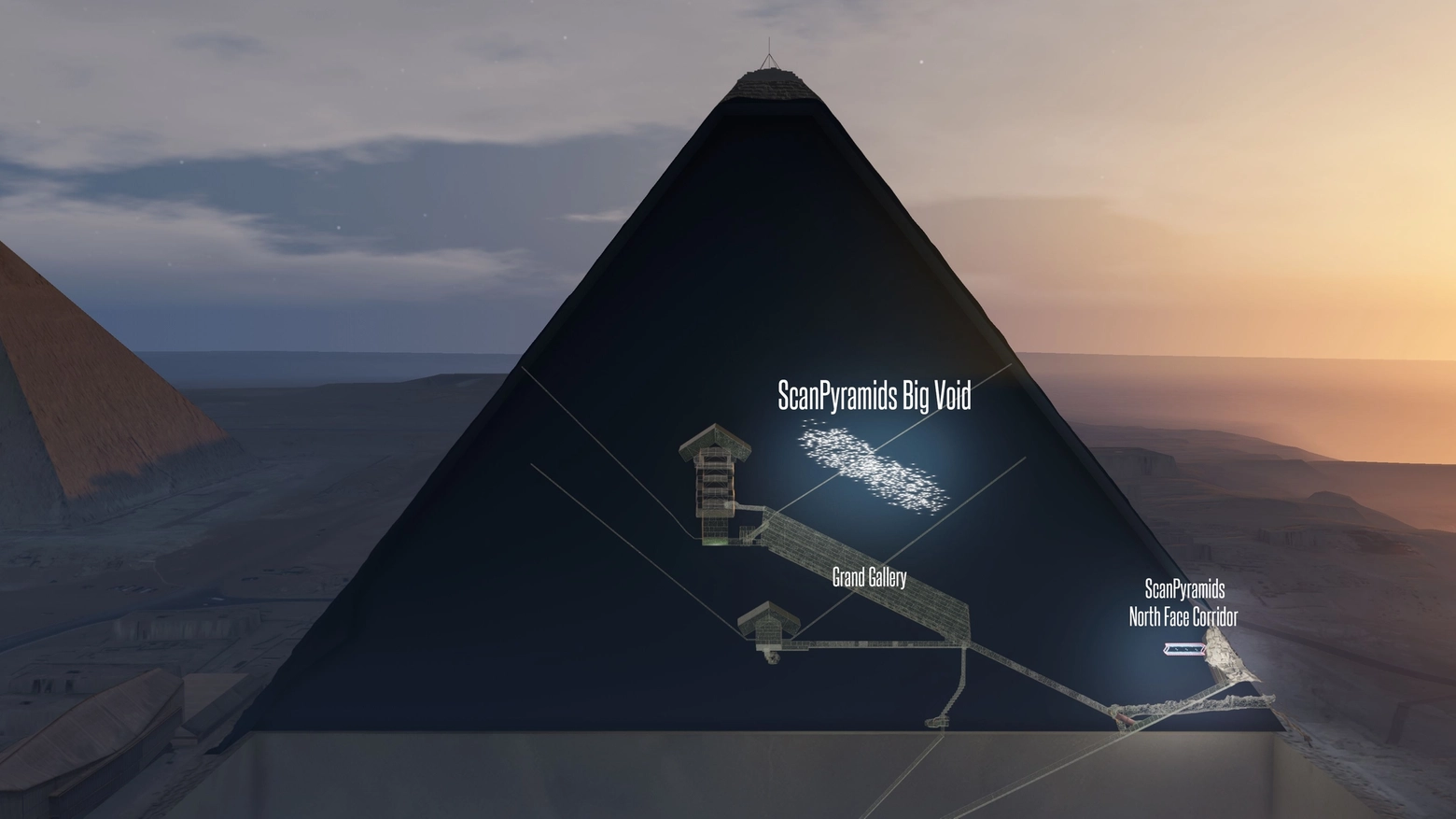 L'interno della piramide di Cheope (Afp)