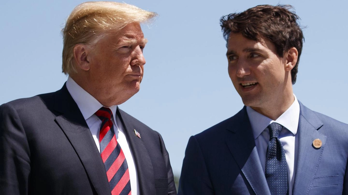 Donald Trump e Justin Trudeau al G7 in Canada (Ansa)