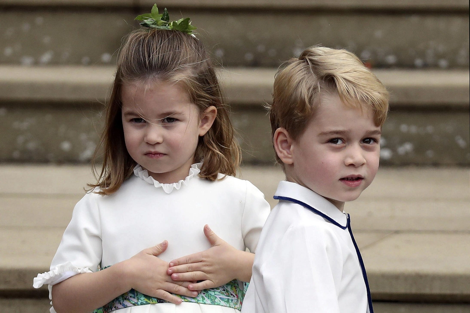 Il principe George e la principessa Charlotte (Ansa)