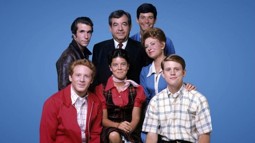 Il cast di “Happy Days“. Andò in onda negli Usa dal ’74, tre anni dopo arrivò in Italia