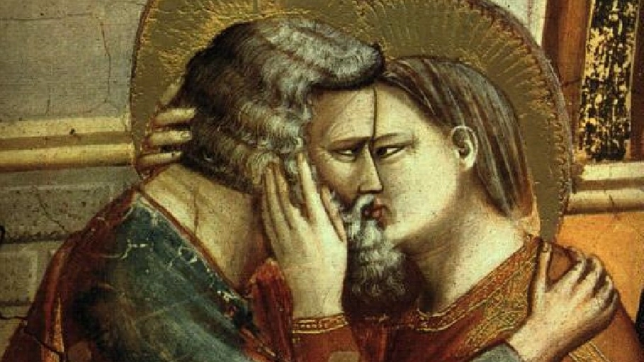 Il primo bacio della storia dell’arte lo racconta Giotto nel Trecento