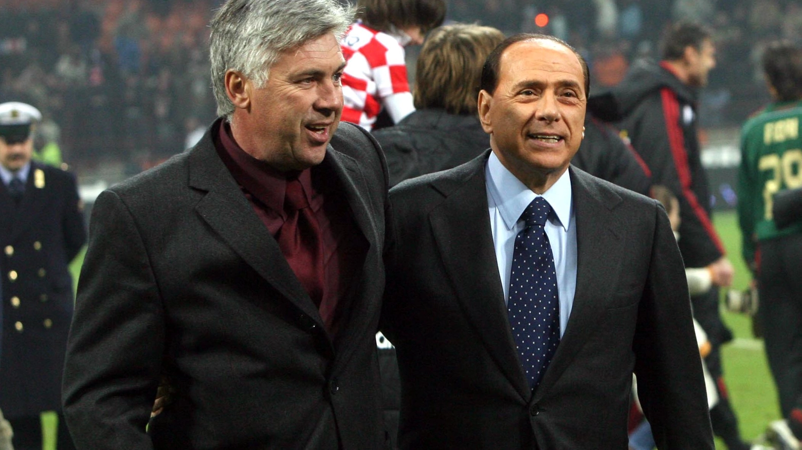 Carlo Ancelotti e Silvio Berlusconi (Newpress)