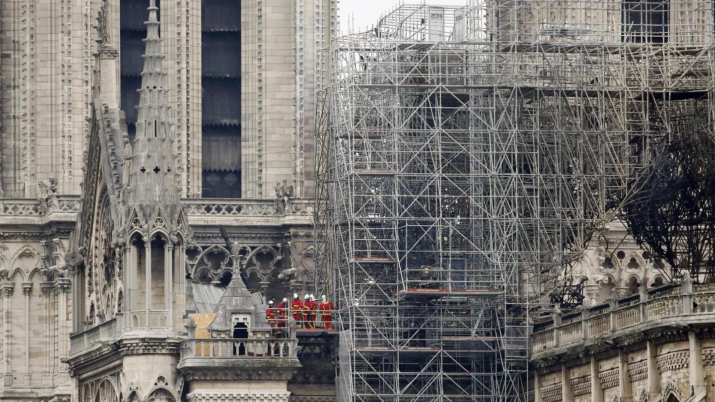 La cattedrale di Notre Dame dopo l'incendio (Ansa)