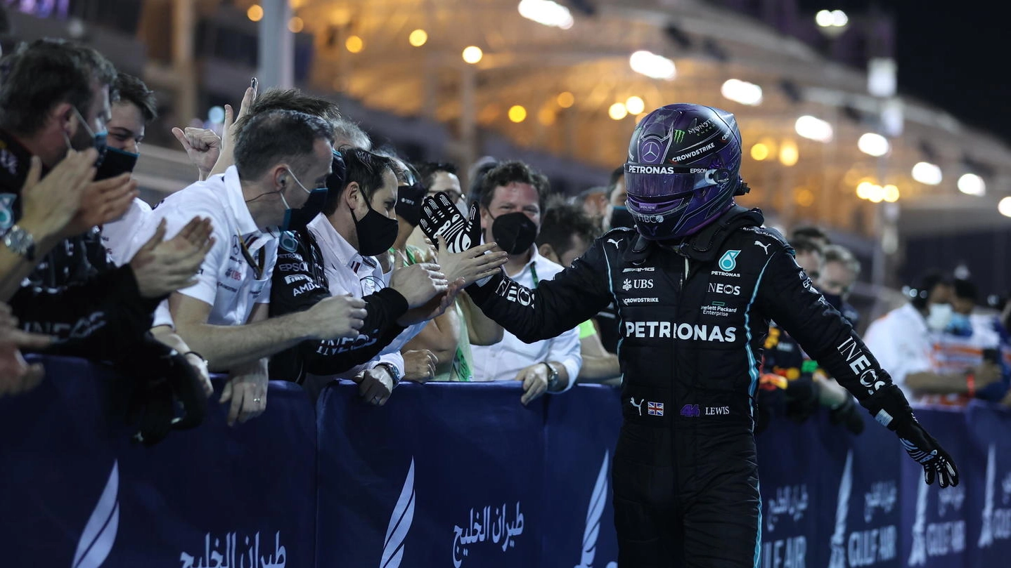 Lewis Hamilton ha trionfato nella prima tappa del Mondiale 2021 in Bahrein (Ansa)