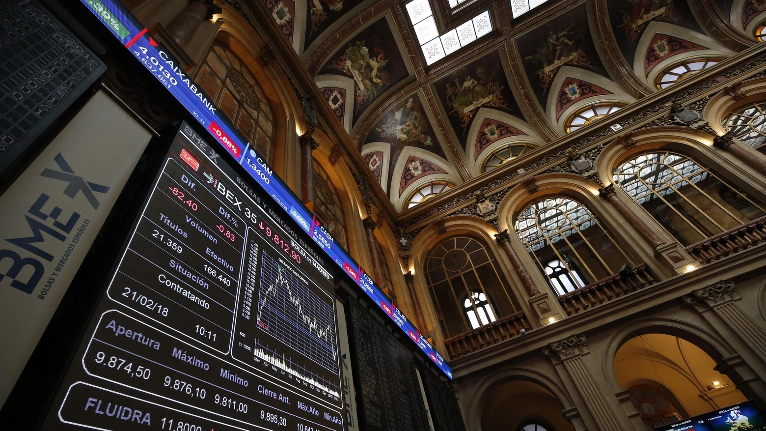 Borsa, mercati europei. Nella foto d'archivio: Madrid (Ansa)