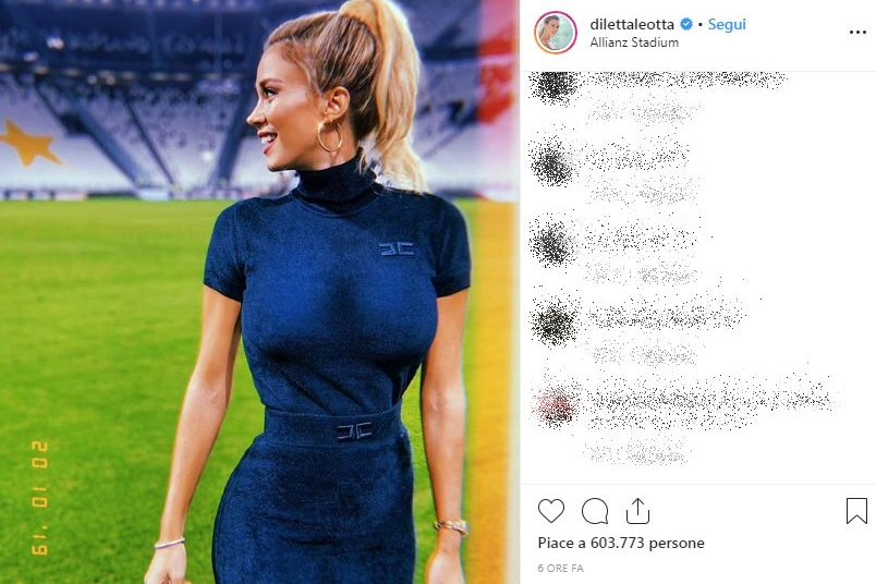 Diletta Leotta, la foto di Juventus-Bologna su Instagram
