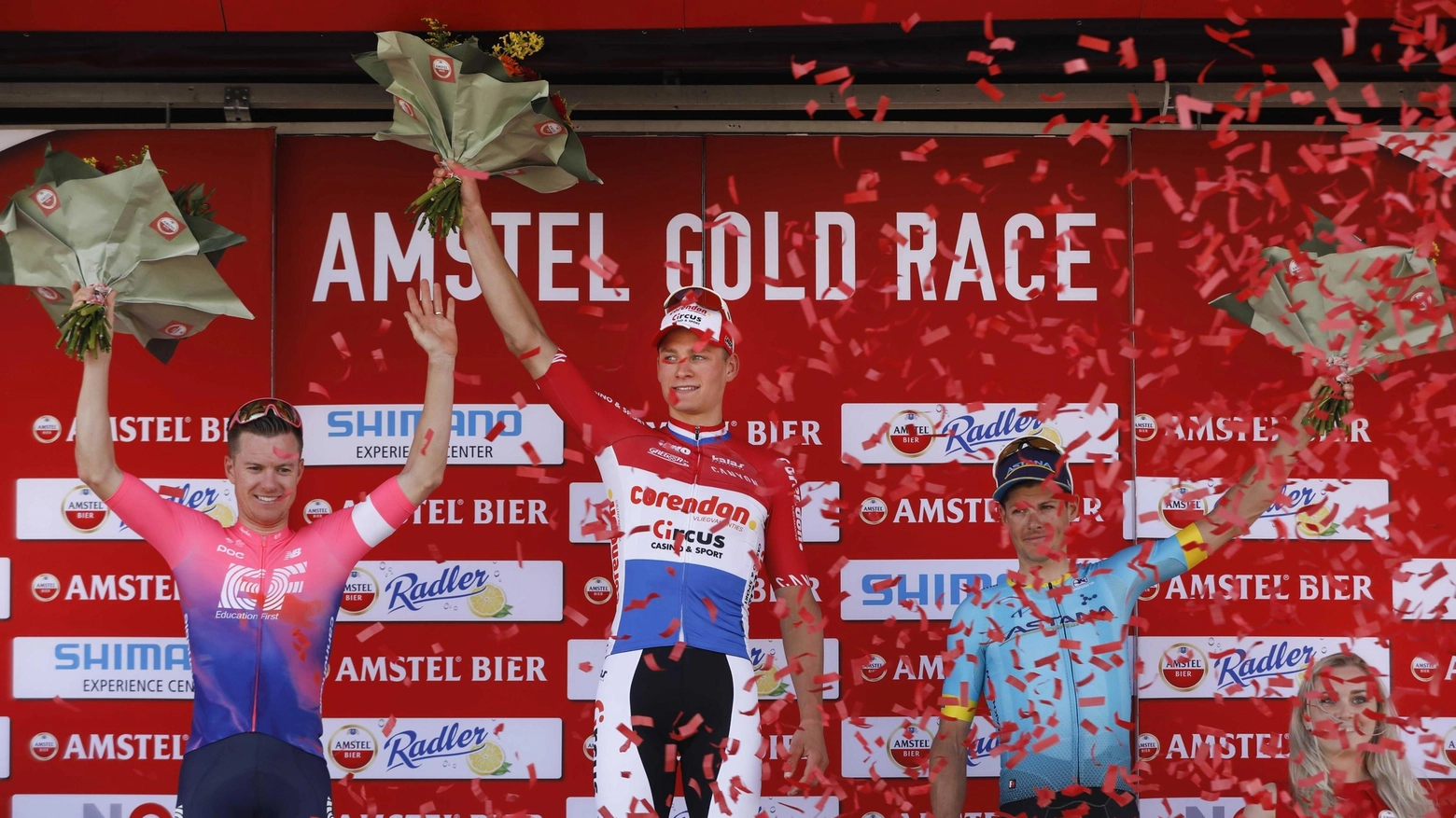 Il podio dell'Amstel Gold Race 2019