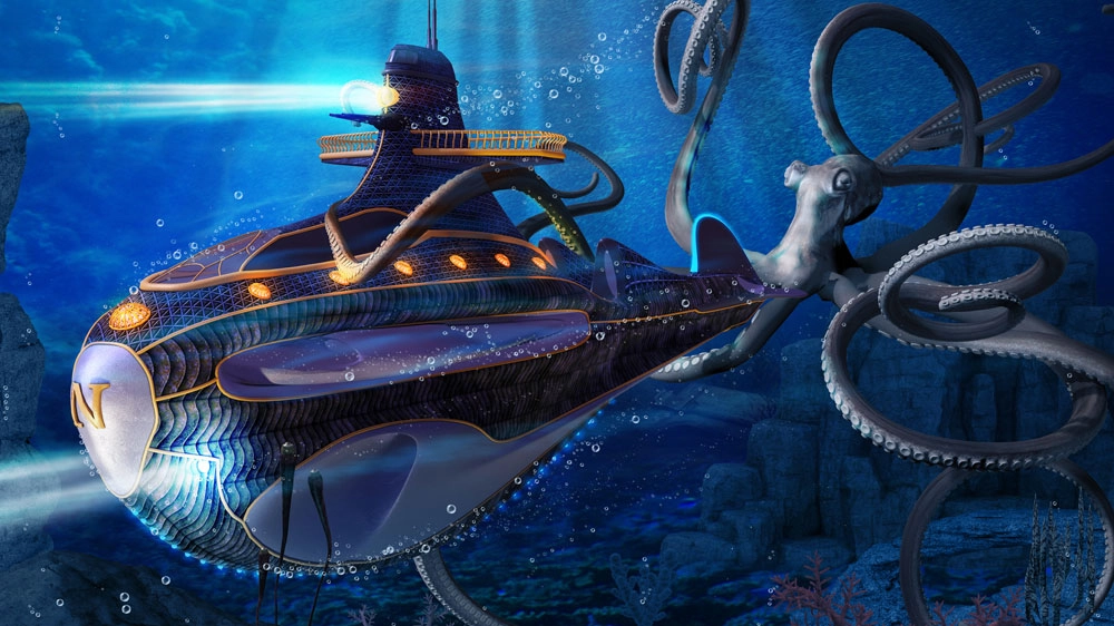 Una ricostruzione immaginaria del sommergibile del capitano Nemo