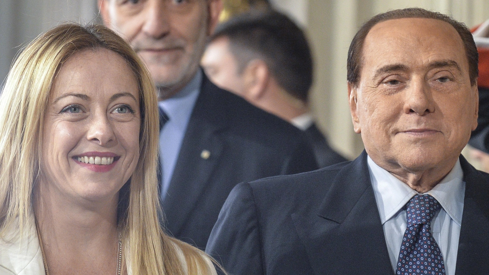 Giorgia Meloni, 44 anni, e Silvio Berlusconi, 85, insieme in una foto d’archivio