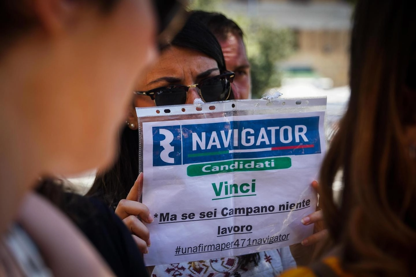 Protesta dei navigator della Campania
