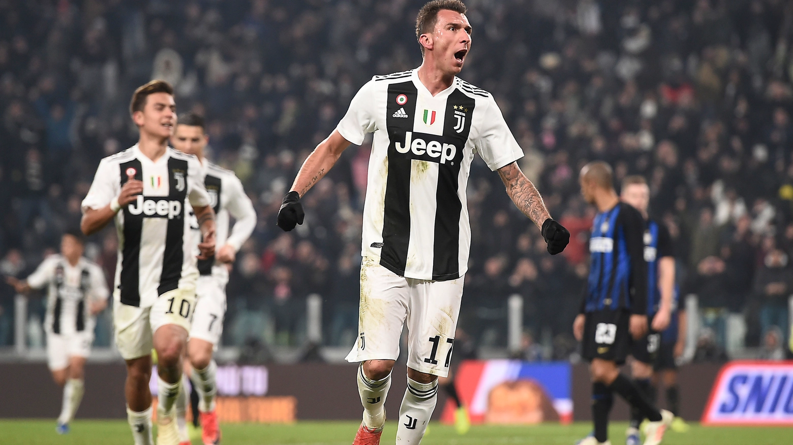 Juventus-Inter, l'esultanza di Mandzukic