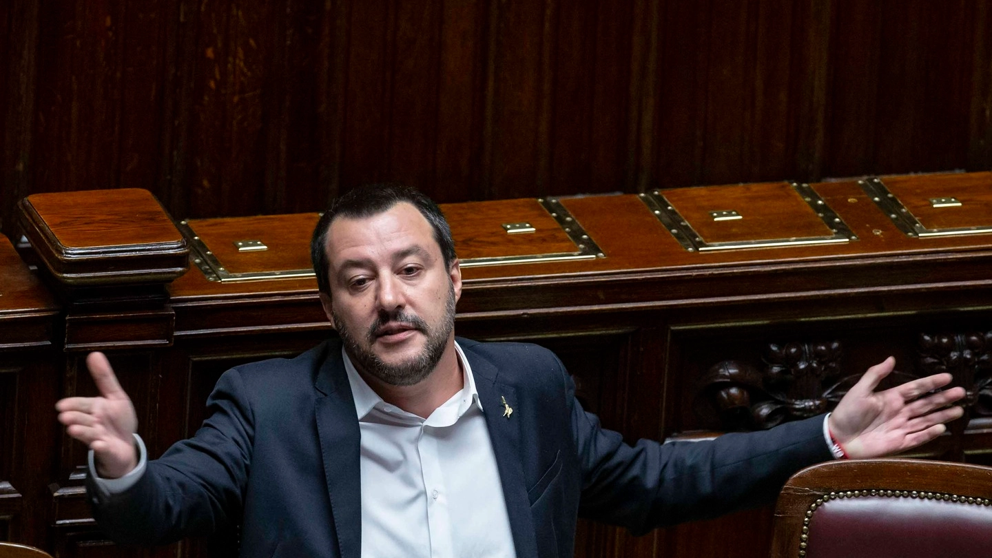 Matteo Salvini in Parlamento (Imagoeconomica)