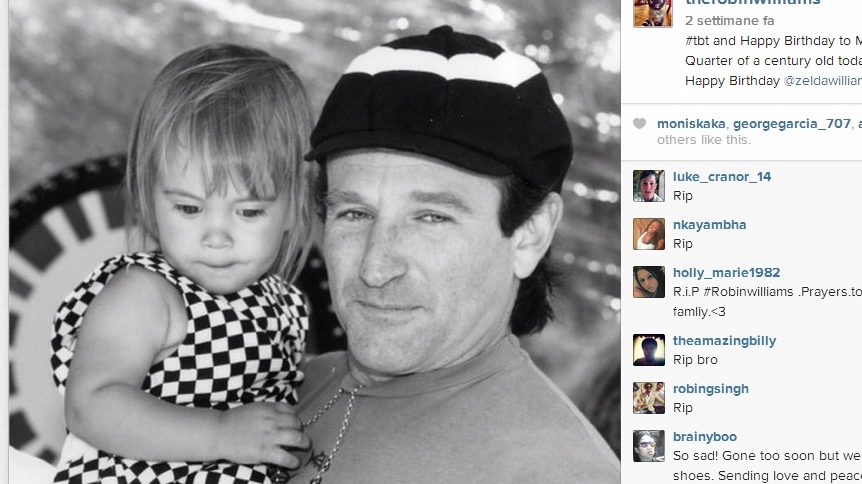 Robin Williams con la figlia (foto Instagram)