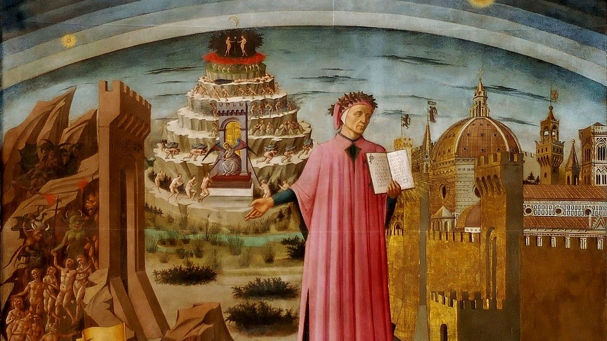 Dante e la Divina Commedia nell'affresco di Domenico di Michelino nel Duomo di Firenze