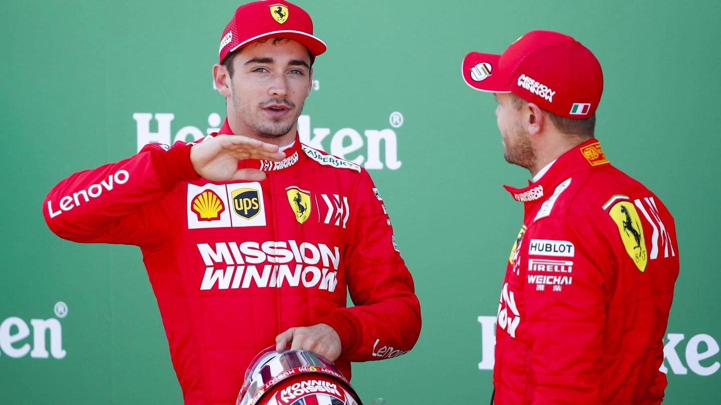 Formula 1, i piloti Ferrari Charles Leclerc e Sebastian Vettel (Ansa)