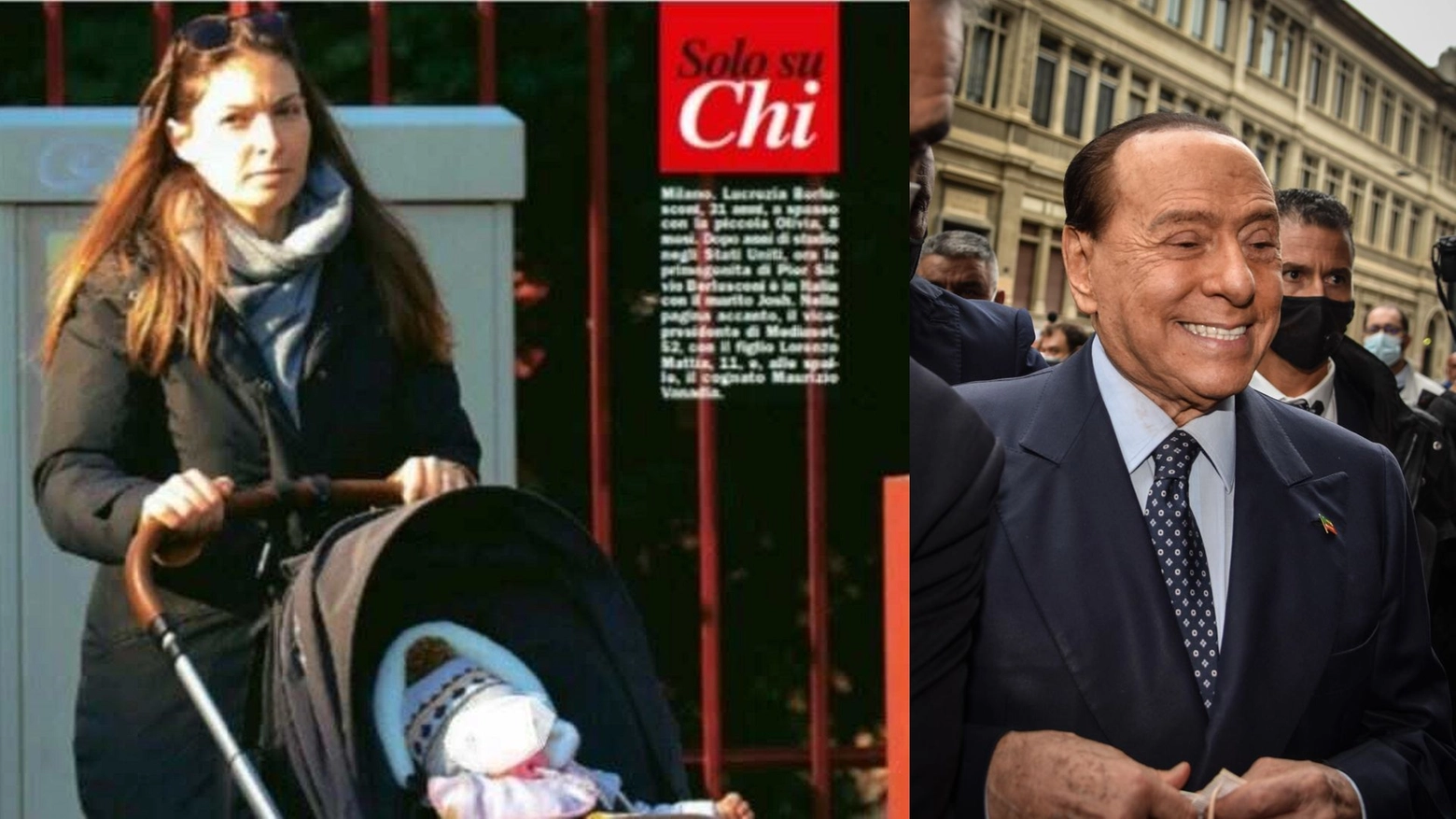 La piccola Olivia con la mamma Lucrezia: Silvio Berlusconi è bisnonno