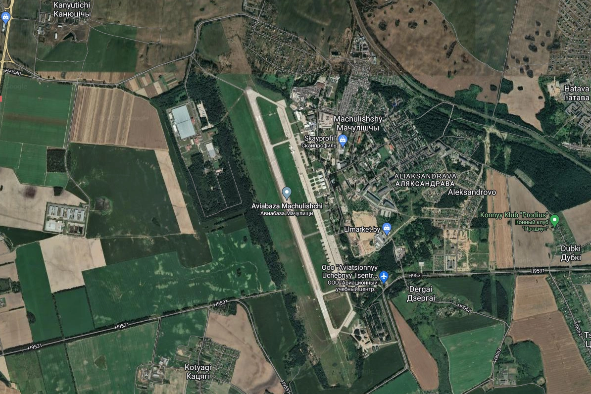 L'aeroporto militare di Machulishchi (Google Maps)