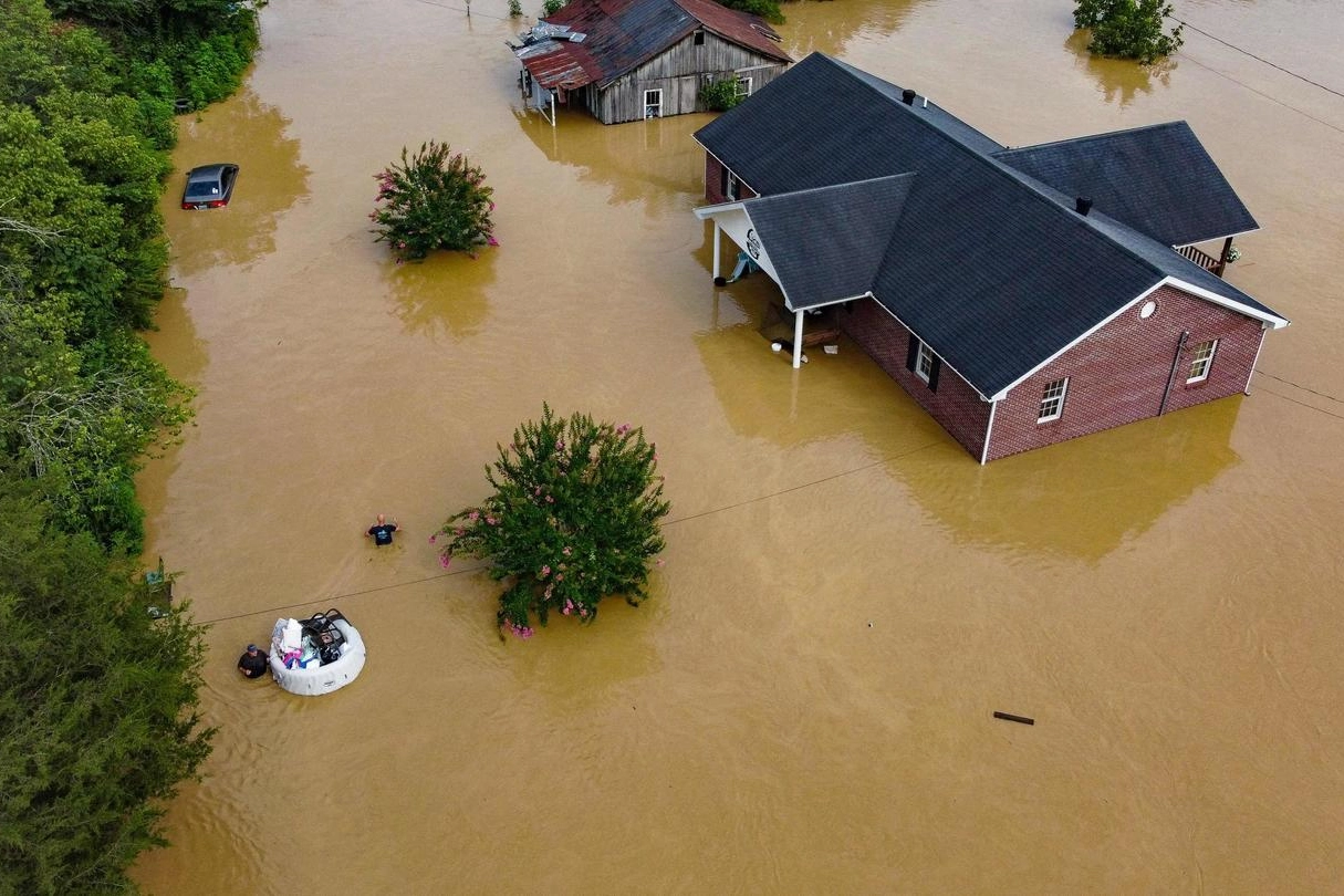 Inondazioni in Kentucky (Ansa)