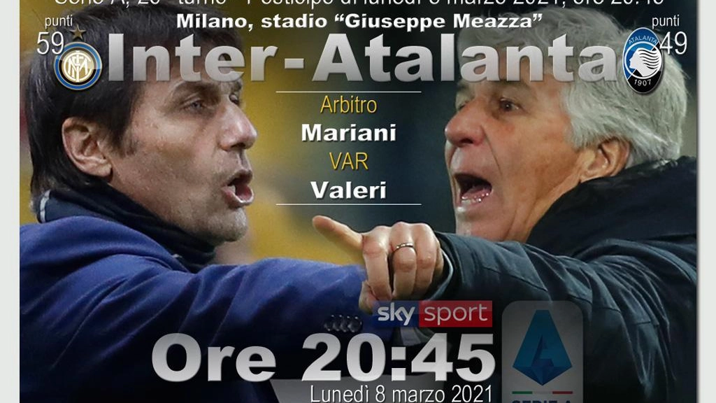 Sfida tra Conte e Gasperini tra Inter e Atalanta