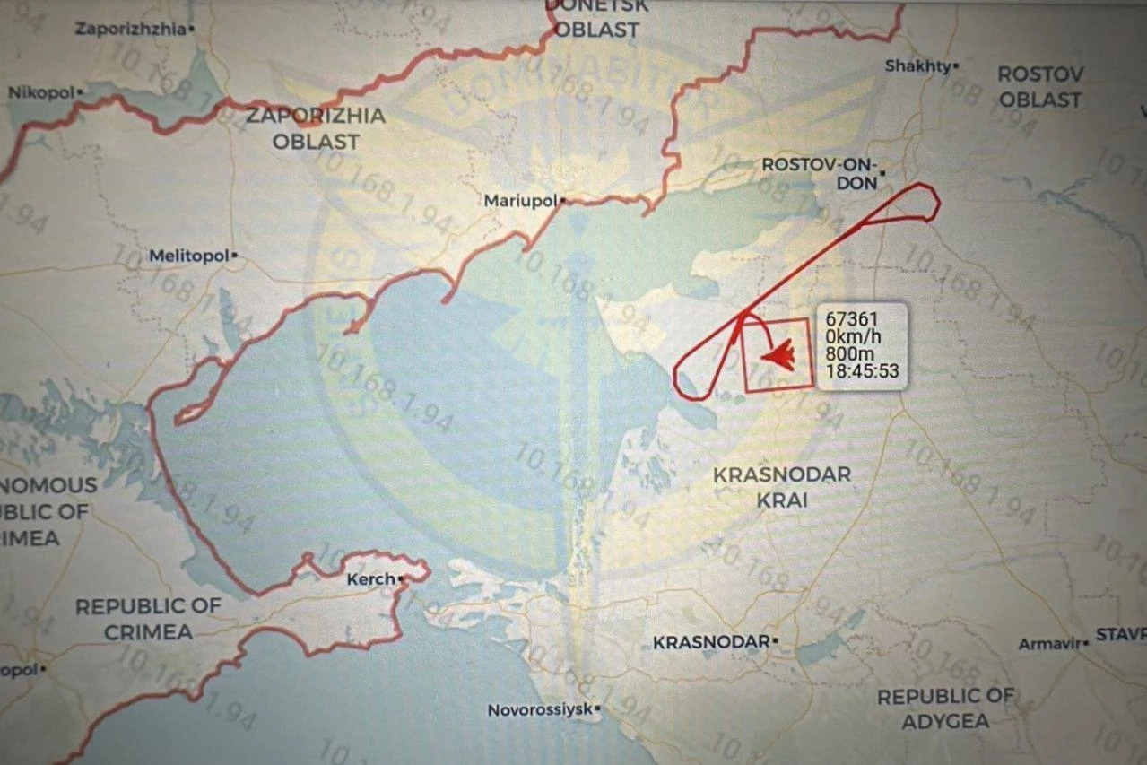 La traiettoria dell'aereo-spia russo che sarebbe stato abbattuto da Kiev