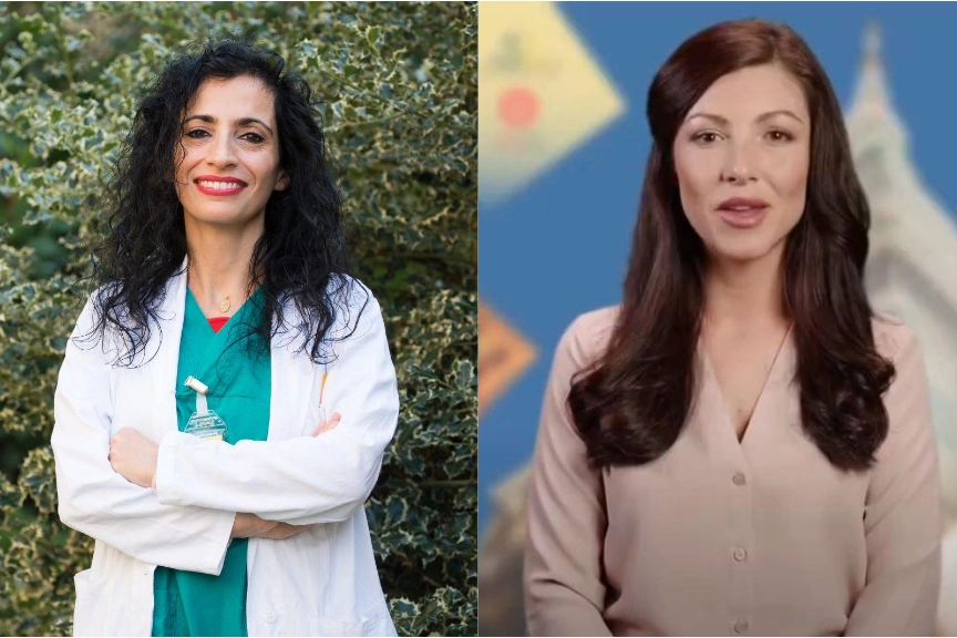 La cardiologa Tiziana Claudia Aranzulla e l'avatar 'Susan'