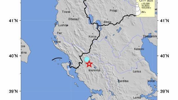Terremoto in Grecia: l'epicentro (Ansa)