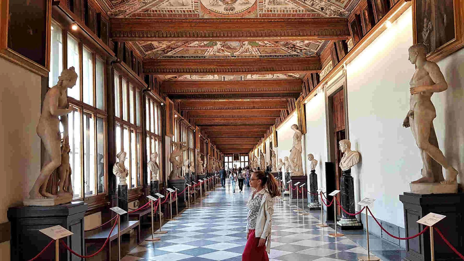 La galleria degli Uffizi a Firenze