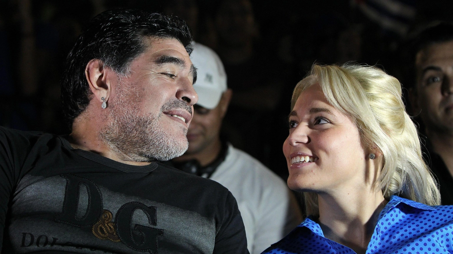 Maradona e la fidanzata Rocio Oliva (Ansa)