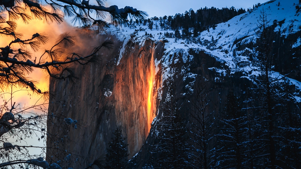 La firefall, la cascata di fuoco dello Yosemite