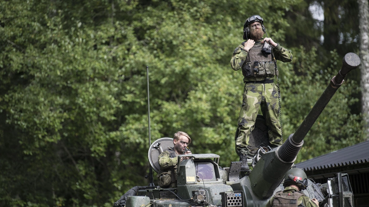 Soldati svedesi della Nato (Ansa)