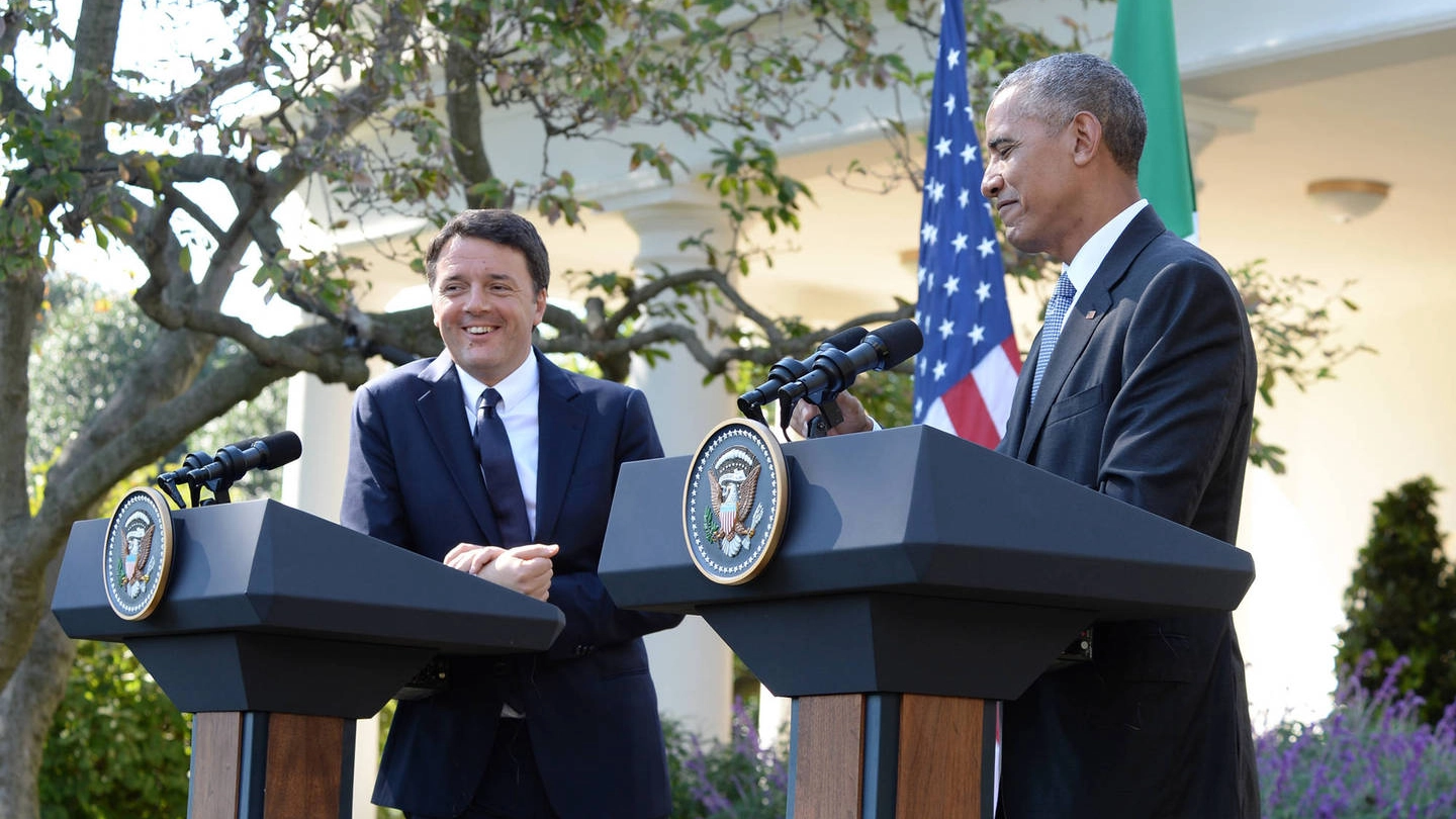 Matteo Renzi e Barack Obama (Olycom)