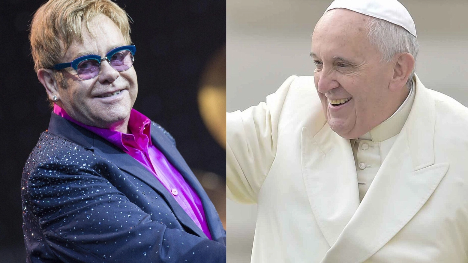 Elton John e Papa Francesco (Ansa/Lapresse)