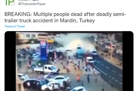 Il video dell'incidente in Turchia su Twitter