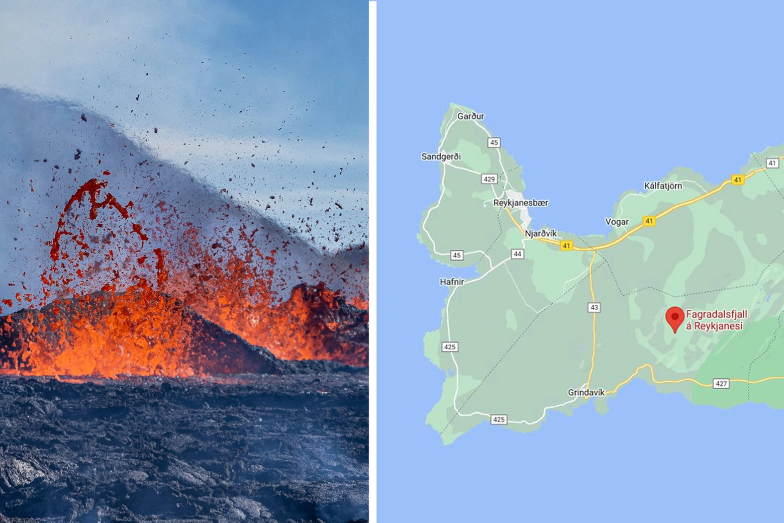 Il vulcano Fagradalsfjall in Islanda