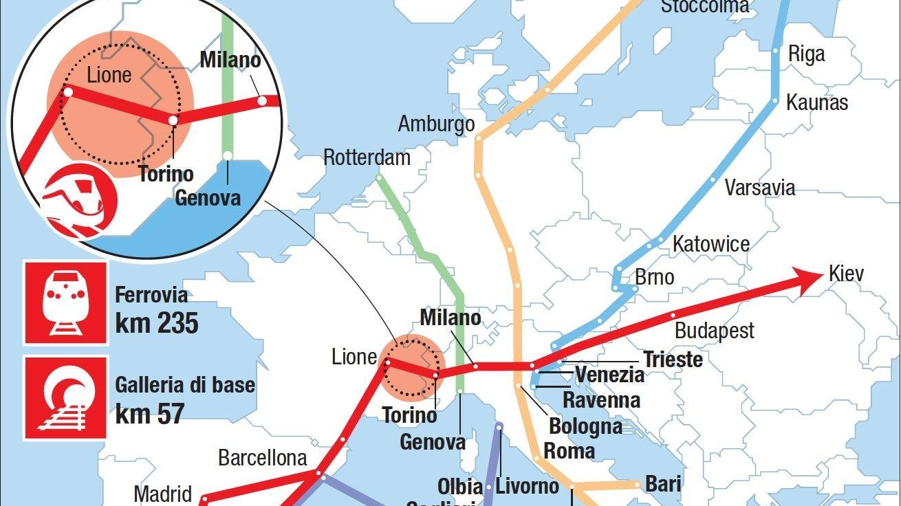 I grandi corridoi di trasporto in Europa (Ansa)