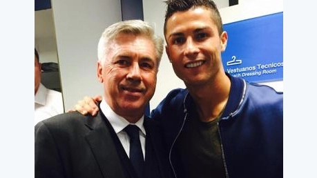 Carlo Ancelotti e Cristiano Ronaldo (twitter)