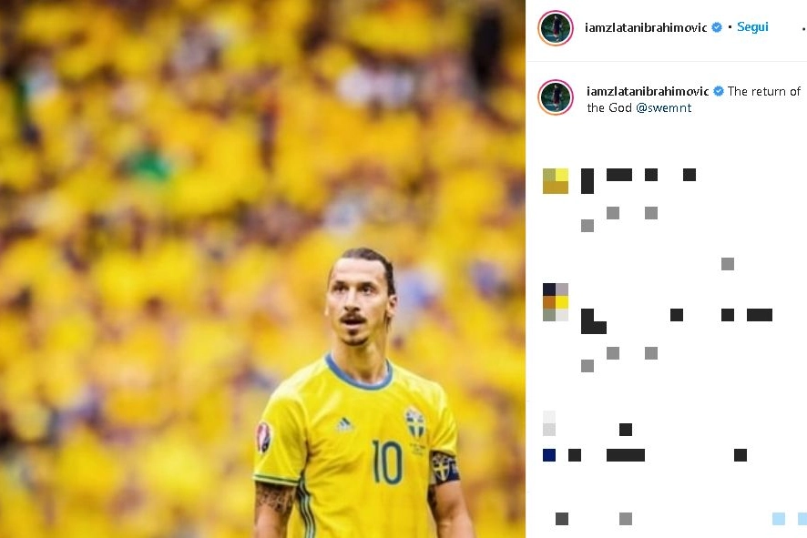 Il post di Zlatan Ibrahimovic su Instagram